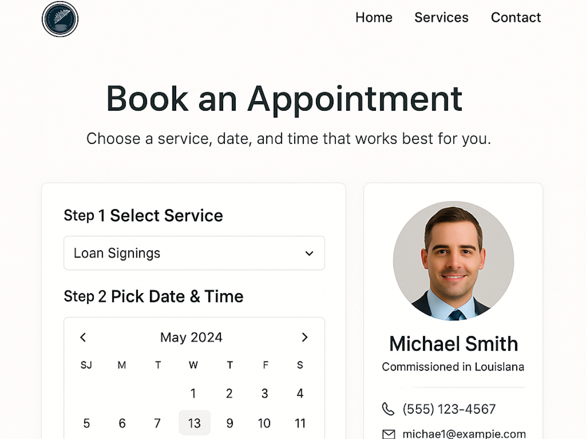 Booking Page Preview